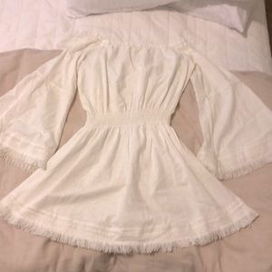 White shoulder dress